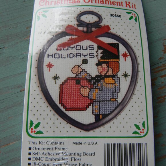 Lot of 2 New Berlin Co. Cross Stitch Christmas Ornament Kits Sealed NEW DRUMMER - Picture 3 of 4